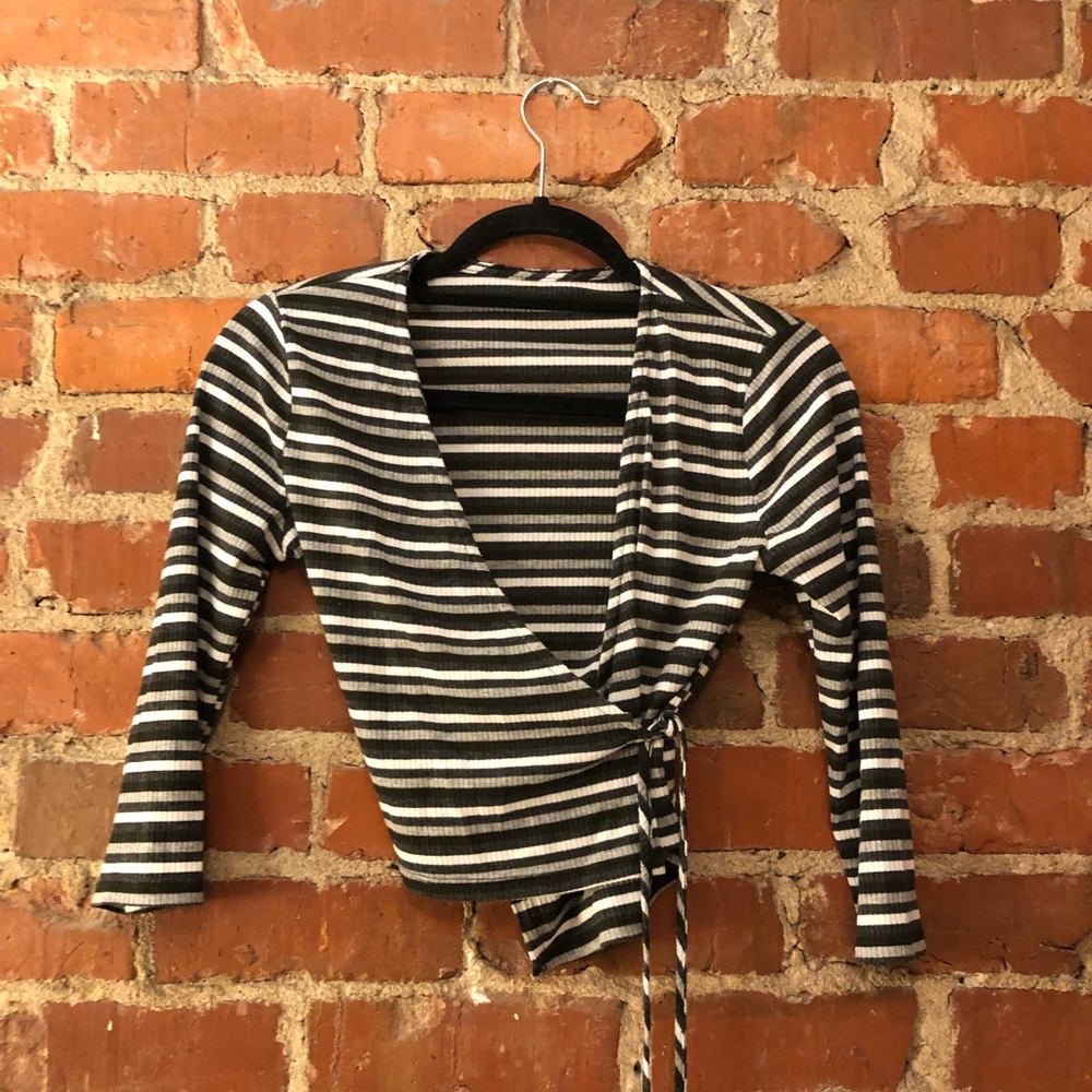 Wrap Striped Long Sleeve